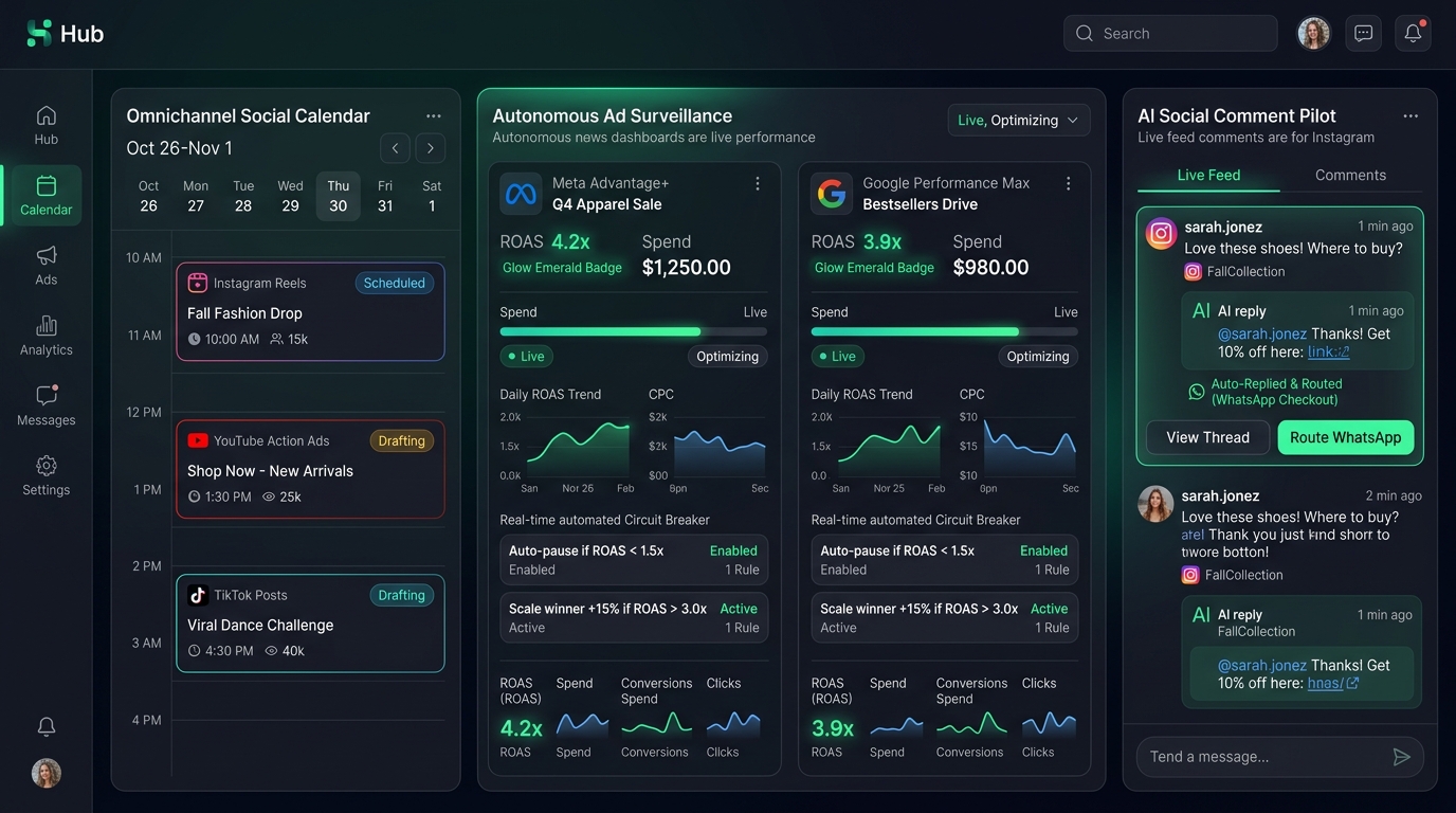 WACRM Social Marketing Hub & Ad Automation Interface